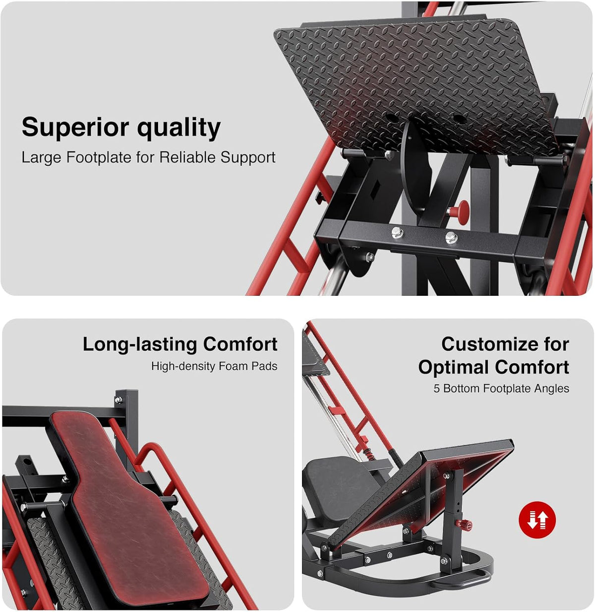 Leg Press Hack Squat Machine Combo for Home Gym, Upgraded Leg Press