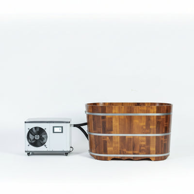 WOODBRIDGE 54" Indoor Cold Plunge Tub W/ 1.3 HP White Chiller – Rapid Cooling & Heating, Ozone Sanitation, Filter Circulation System, Wifi-Enabled & Remote Control via APP, Insulated Tub Cover