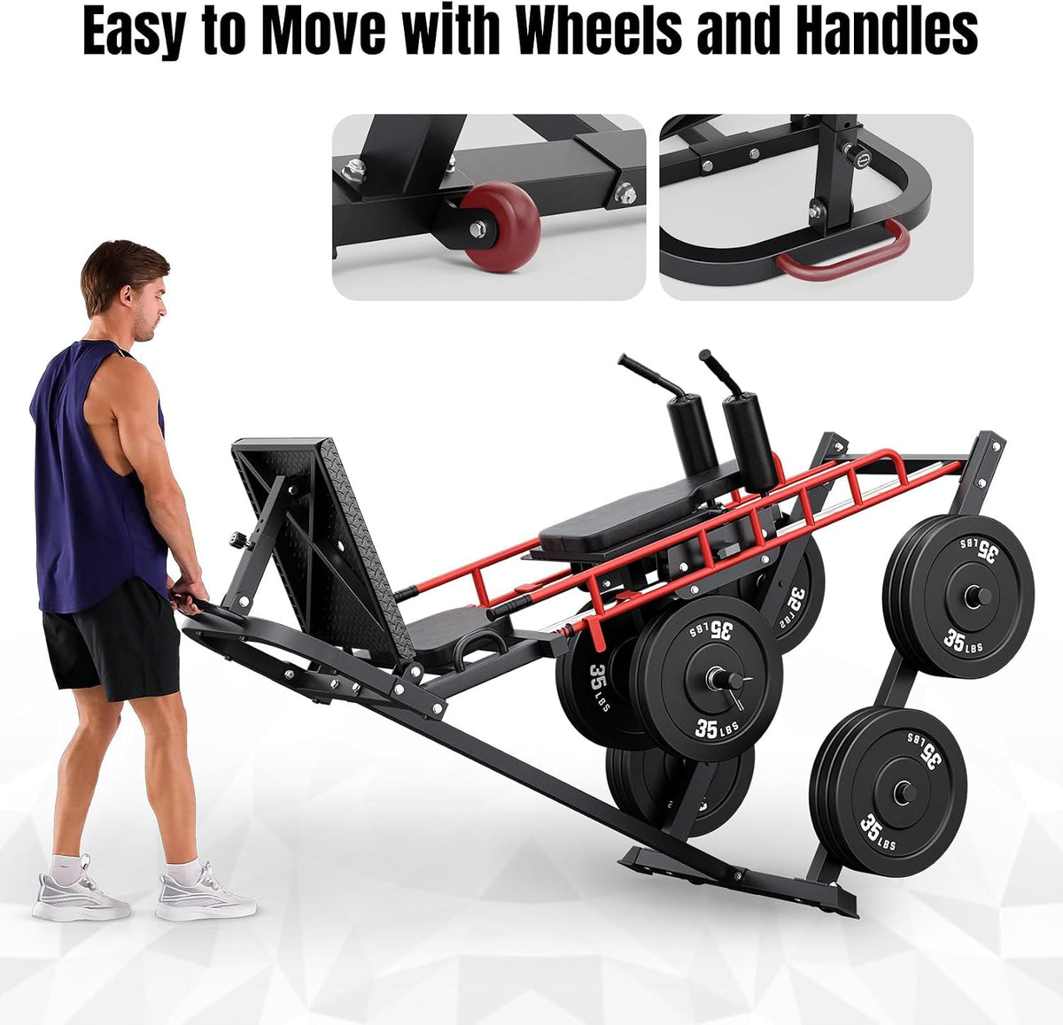 Leg Press Hack Squat Machine Combo for Home Gym, Upgraded Leg Press