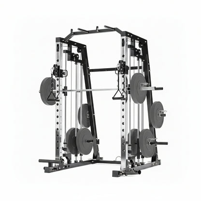 Smith Machine Home Gym – 2200LBS Multi-Function Squat Rack with Smith Bar