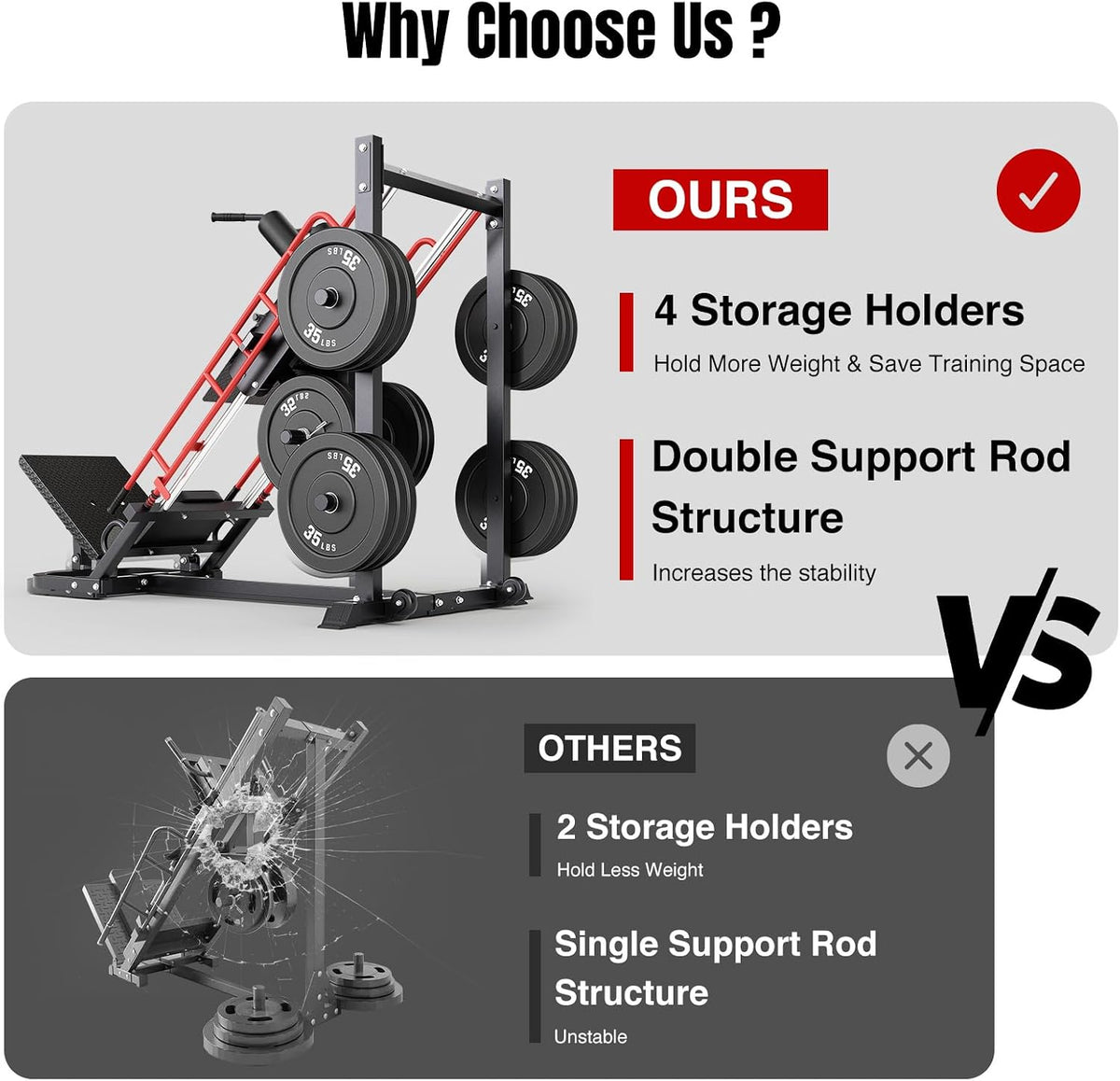 Leg Press Hack Squat Machine Combo for Home Gym, Upgraded Leg Press