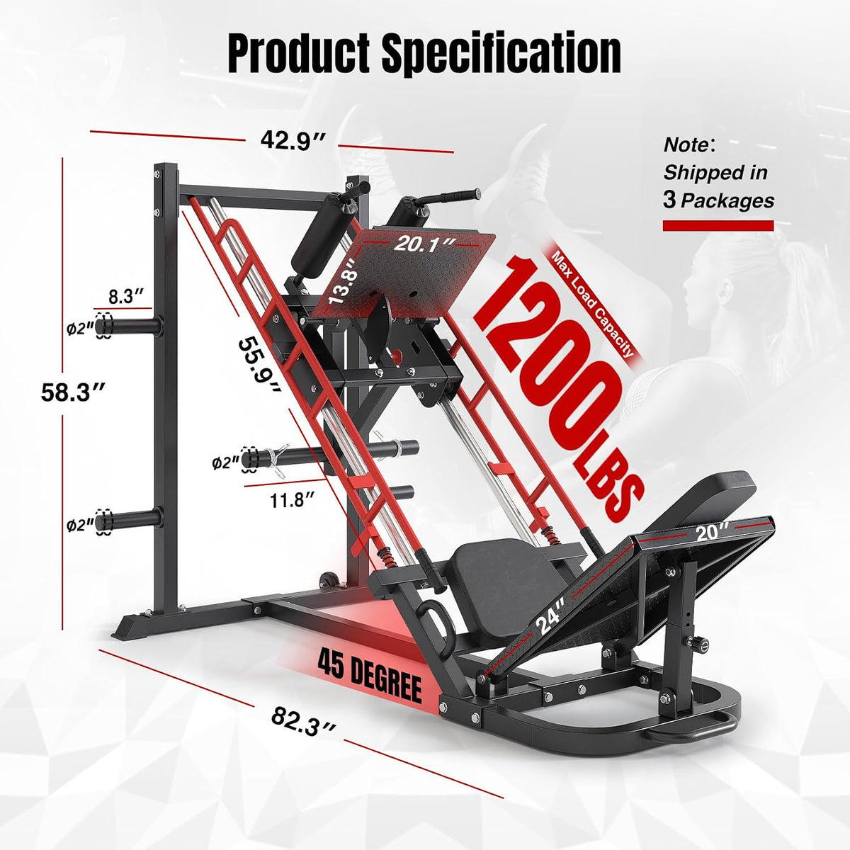 Leg Press Hack Squat Machine Combo for Home Gym, Upgraded Leg Press