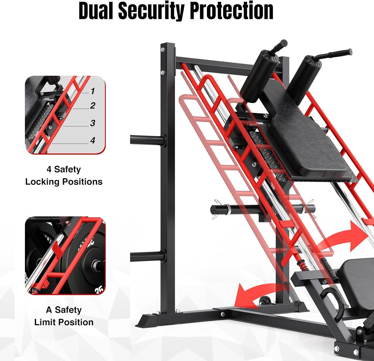 Leg Press Hack Squat Machine Combo for Home Gym, Upgraded Leg Press